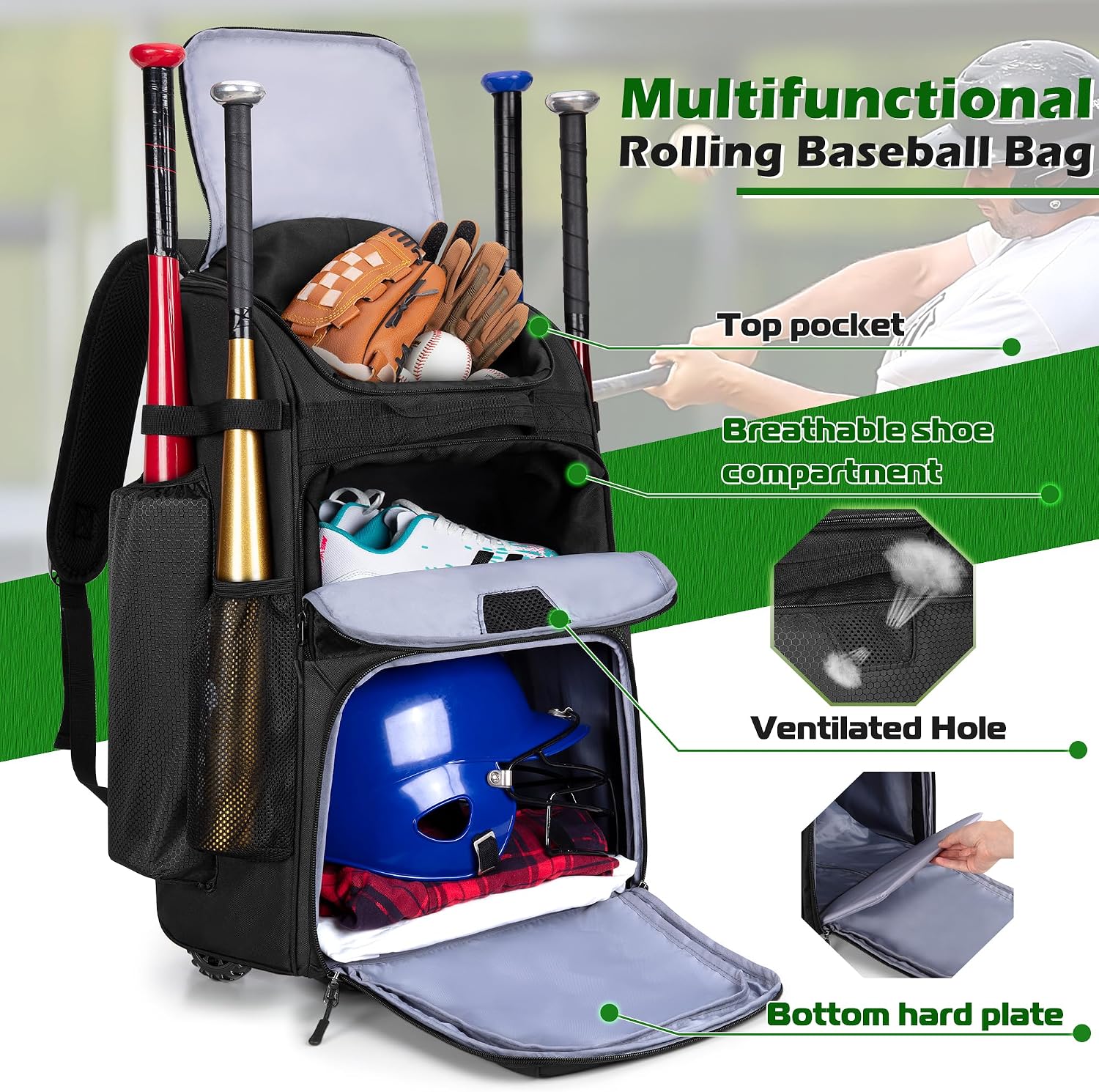 Plecak na kółkach do baseballu – Sports Equipment Bag recenzja i cena